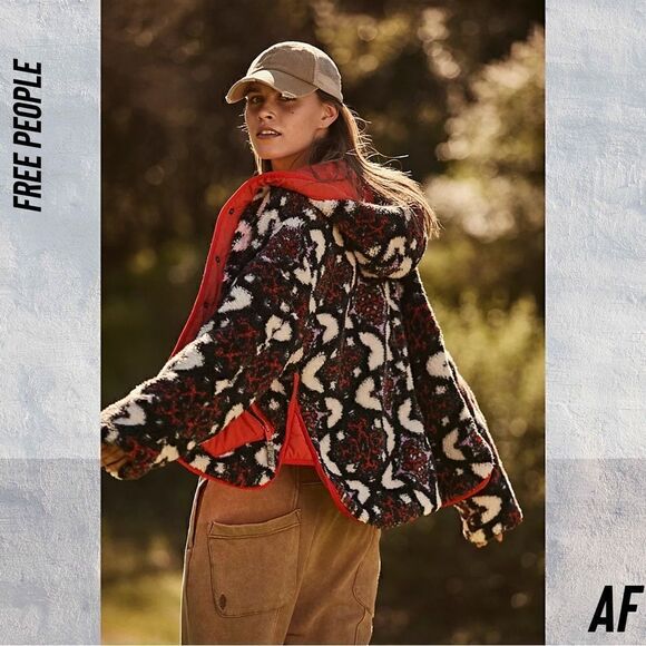 FREE PEOPLE ELEVATION REVERSIBLE JACQUARD FLEECE SNOWCAP COMBO NWT XS - Picture 5 of 9